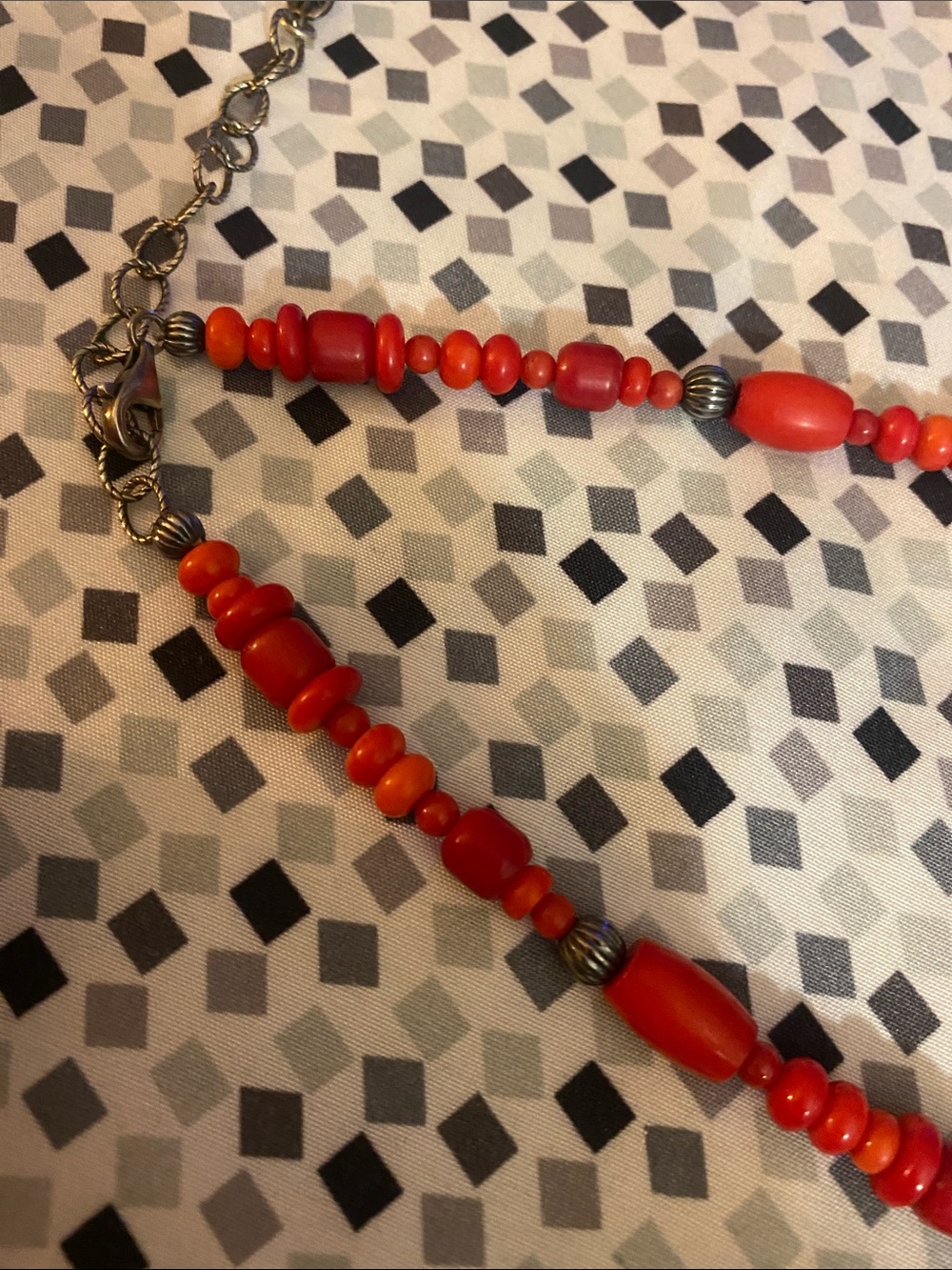 American West Red Bead Necklace with Turquoise Cross - Picture 5 of 5